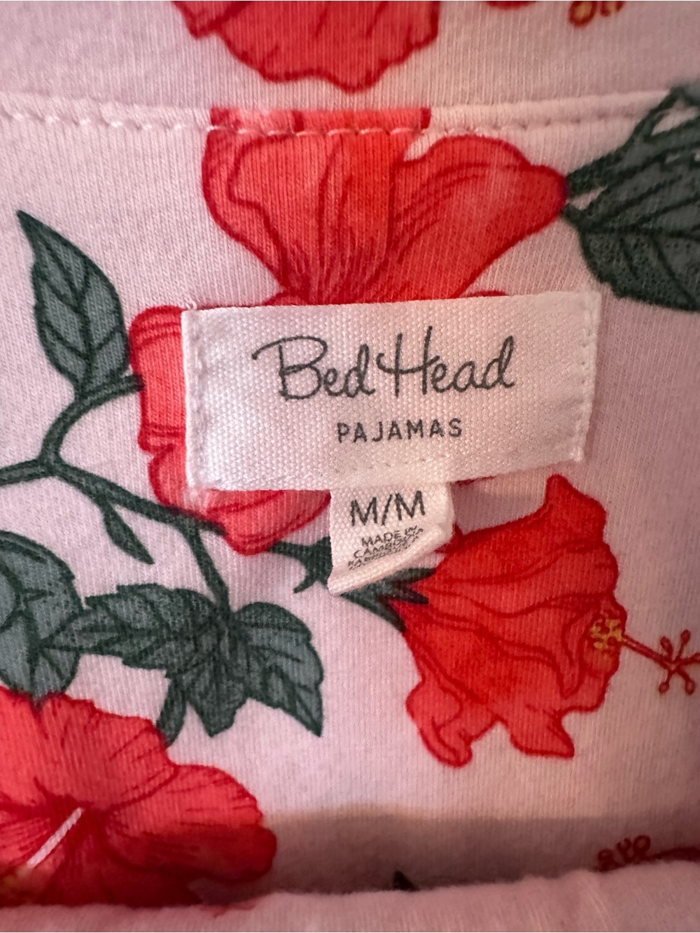 BedHead Red Floral 2 Piece Pajama Set Top & Pants Size M - Picture 3 of 5